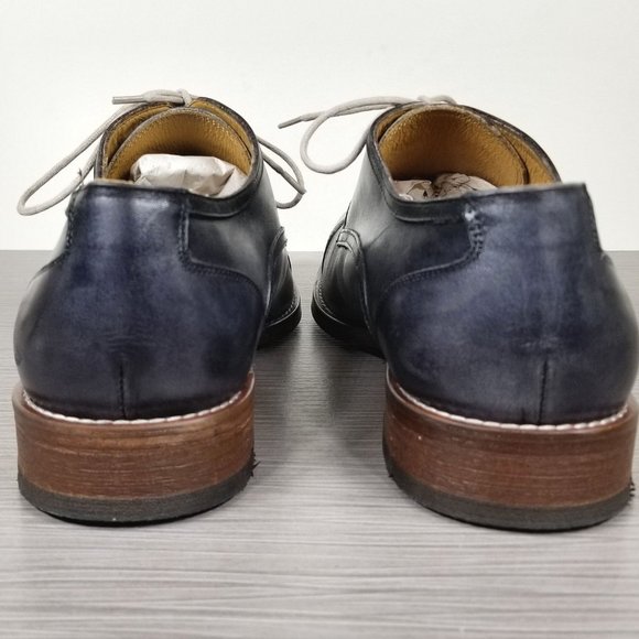 Ron White Eugene Cap Toe Derby, Agean Blue Leather Fit sz 9 - Picture 5 of 10